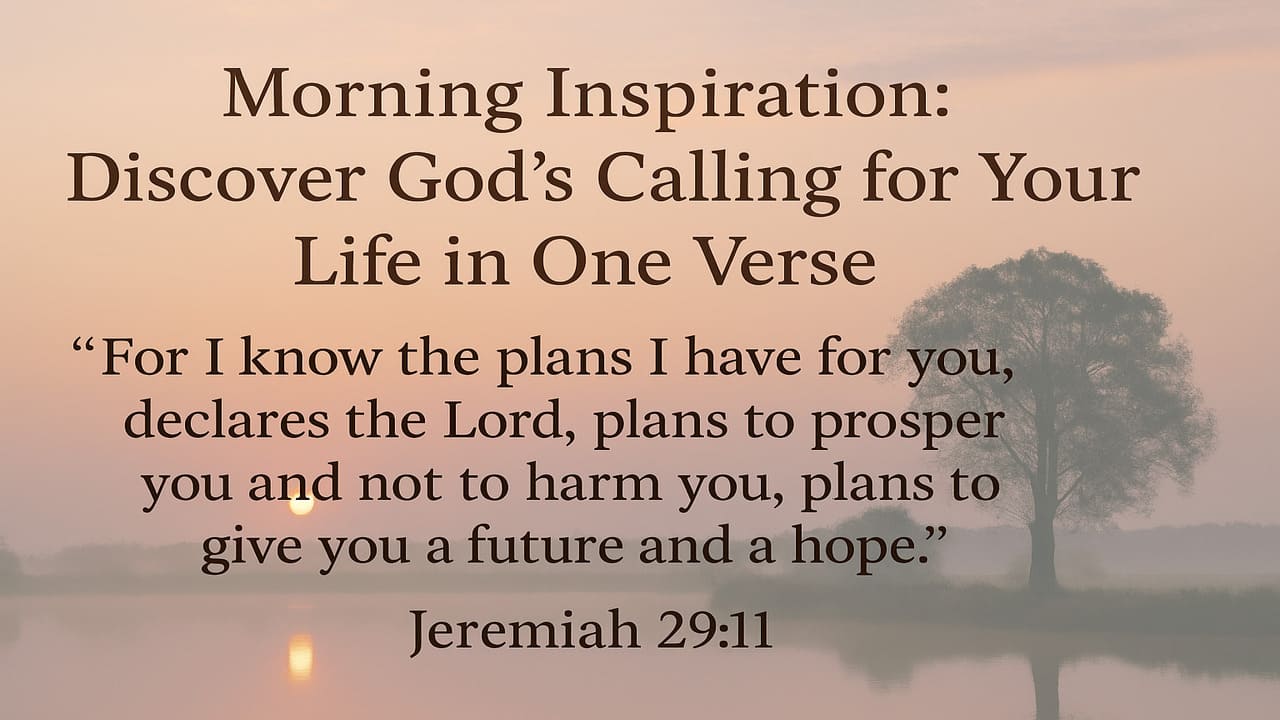 Morning Inspiration Discover God's Calling for Your Life in One Verse