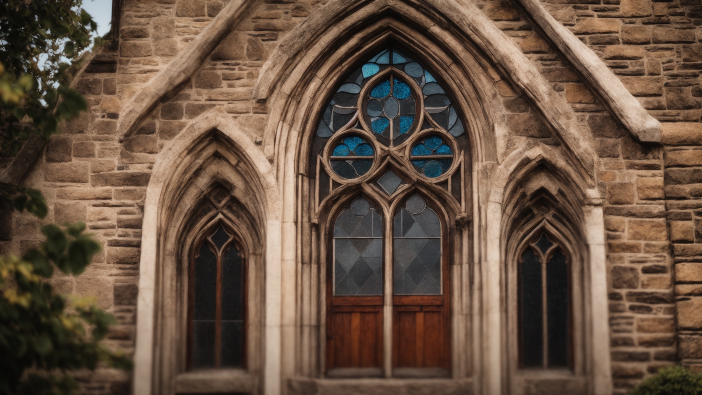 Thorn Ville Church showing Miracles of the Apostles stained glass