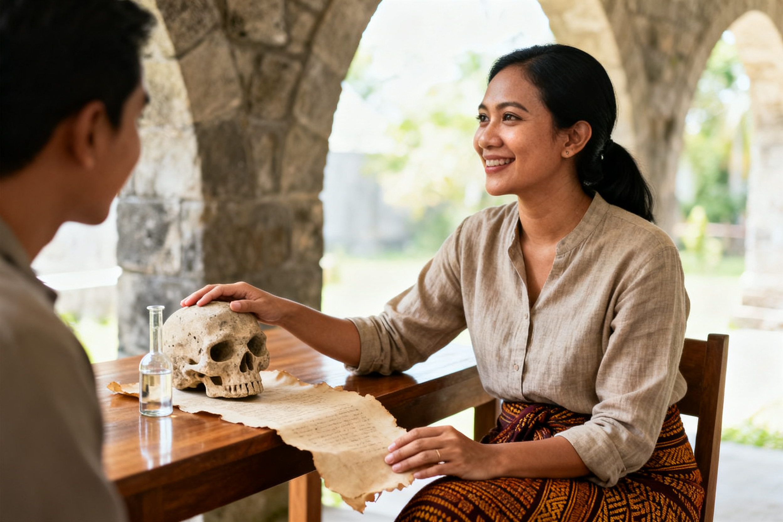 archaeologist examining early christian burial practices ossuary and artifacts